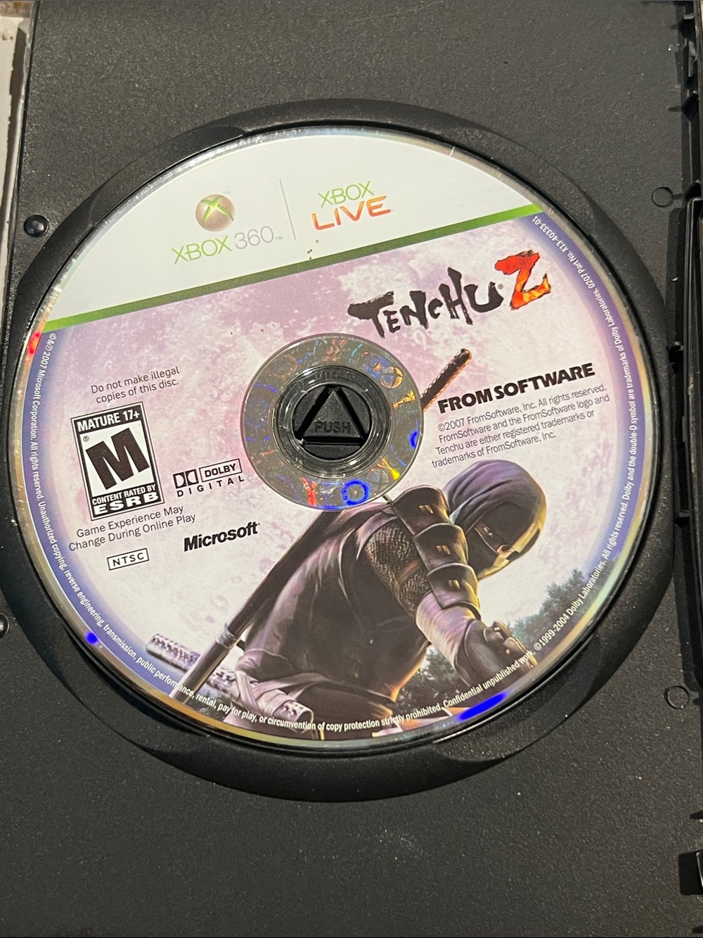 Tenchu Z Xbox 360 Game Disc - needs cleaned z29